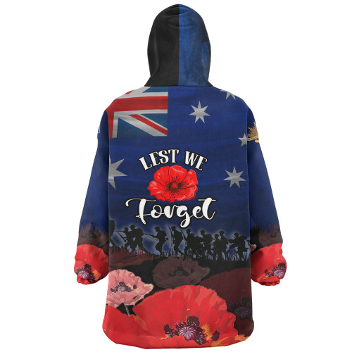 Australia Snug Hoodie - Anzac Day Soldier With Poppies Flowers Australia Snug Hoodie - Anzac Day Soldier With Poppies Flowers