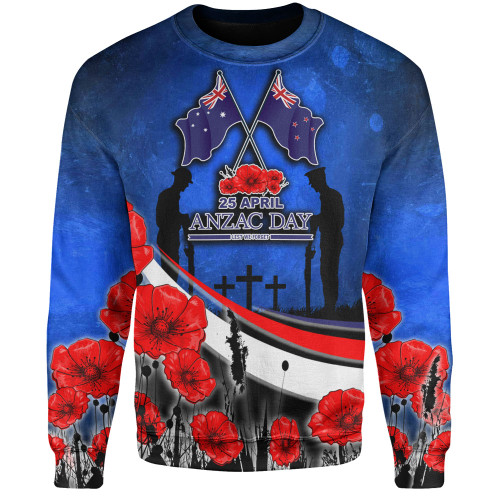 Australia Sweatshirt - Anzac Day NZ Australia Poppies Flowers