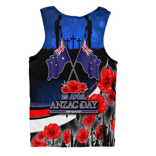 Australia Men Singlet - Anzac Day NZ Australia Poppies Flowers Australia Men Singlet - Anzac Day NZ Australia Poppies Flowers