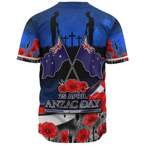 Australia Baseball Shirt - Anzac Day NZ Australia Poppies Flowers Australia Baseball Shirt - Anzac Day NZ Australia Poppies Flowers