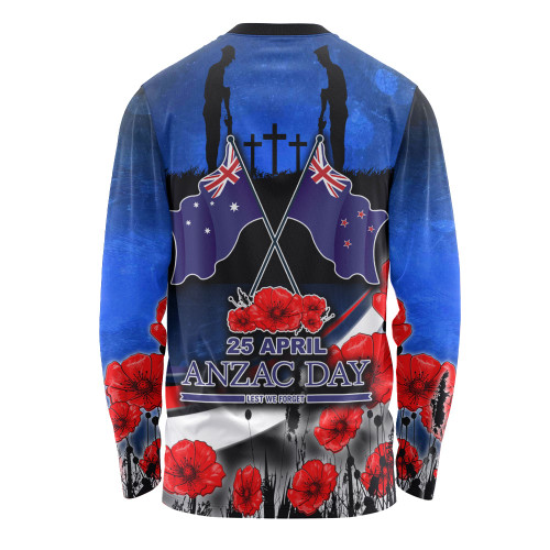Australia Long Sleeve T-shirt - Anzac Day NZ Australia Poppies Flowers Australia Long Sleeve T-shirt - Anzac Day NZ Australia Poppies Flowers