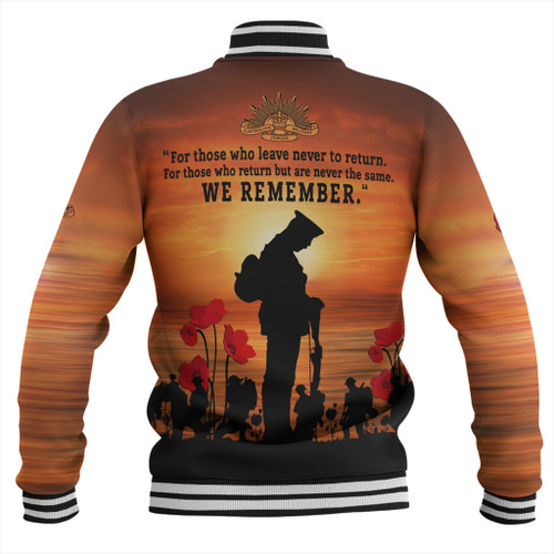 Australia Baseball Jacket We Will Never Forget Australia Baseball Jacket We Will Never Forget