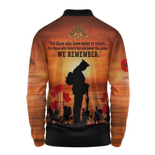 Australia Long Sleeve Polo Shirt We Will Never Forget Australia Long Sleeve Polo Shirt We Will Never Forget