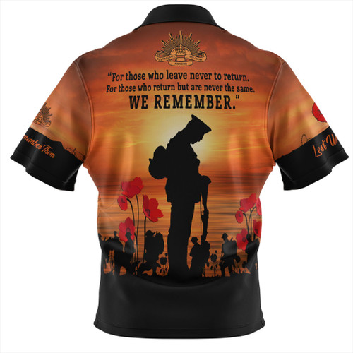 Australia Zip Polo Shirt We Will Never Forget