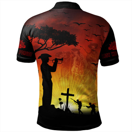 Australia Polo Shirt Lest We Forget Horse Sunset Australia Polo Shirt Lest We Forget Horse Sunset
