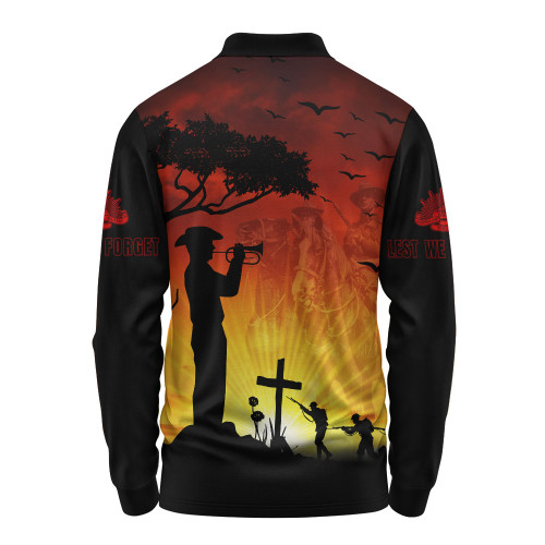 Australia Long Sleeve Polo Shirt Lest We Forget Horse Sunset Australia Long Sleeve Polo Shirt Lest We Forget Horse Sunset