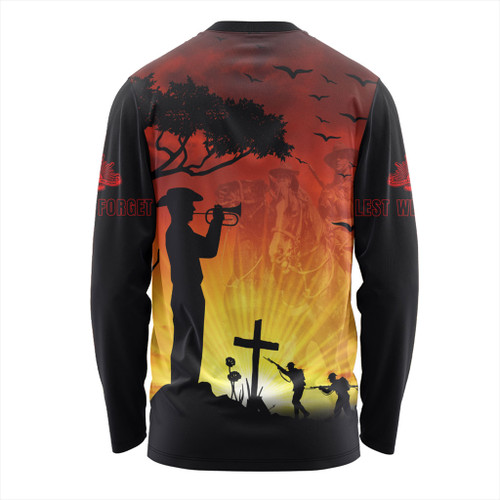 Australia Long Sleeve T-shirt Lest We Forget Horse Sunset Australia Long Sleeve T-shirt Lest We Forget Horse Sunset