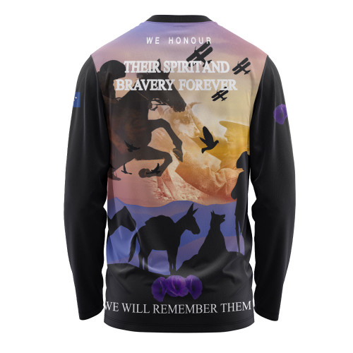 Australia Long Sleeve T-shirt - Purple Alnimals Poppy