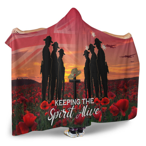 Australia Hooded Blanket - Anzac Day Australian Red Ensign Australia Hooded Blanket - Anzac Day Australian Red Ensign