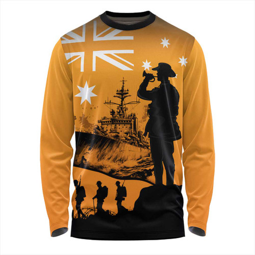 Australia Long Sleeve T-shirt Lest We Forget Navy Anzac