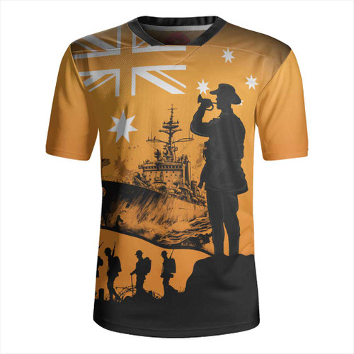 Australia Rugby Jersey Lest We Forget Navy Anzac