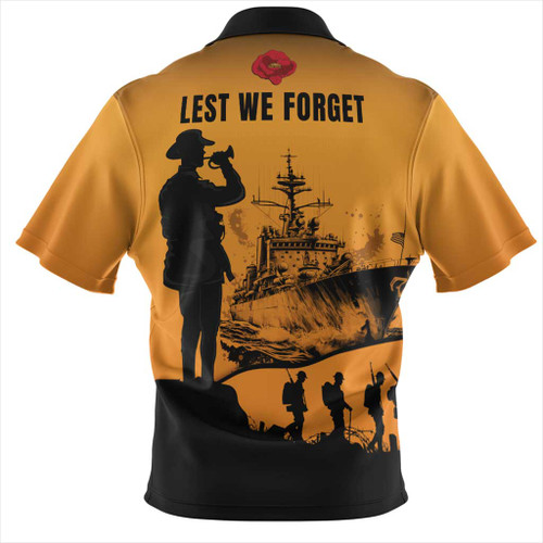 Australia Zip Polo Shirt Lest We Forget Navy Anzac Australia Zip Polo Shirt Lest We Forget Navy Anzac