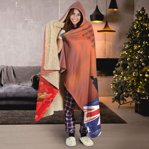 Australia Hooded Blanket Lest We Forger Soldiers Flag With Poppy Flower Australia Hooded Blanket Lest We Forger Soldiers Flag With Poppy Flower