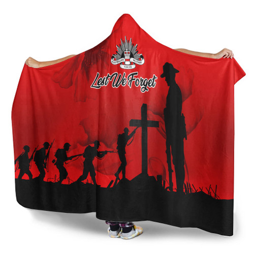 Australia Hooded Blanket Anzac Day Lest We Forget Red Poppy Australia Hooded Blanket Anzac Day Lest We Forget Red Poppy