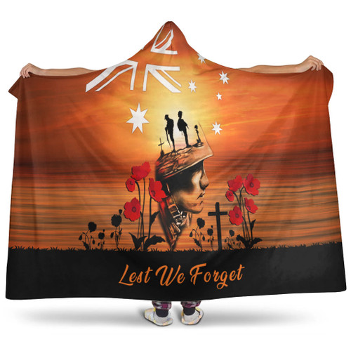 Australia Hooded Blanket We Will Never Forget