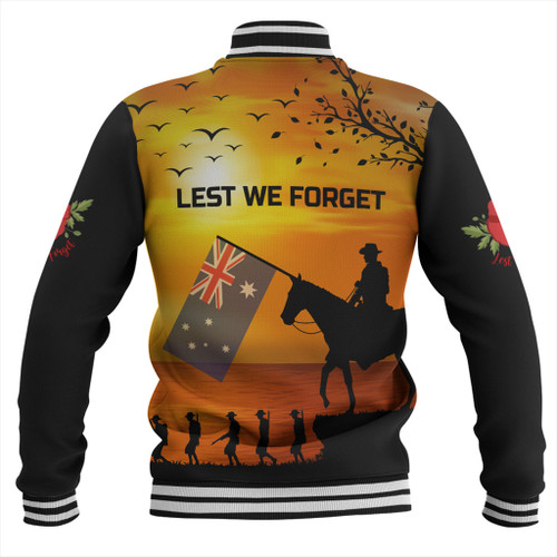 Australia Baseball Jacket Lest We Forget Anzac Horse Brigade Australia Baseball Jacket Lest We Forget Anzac Horse Brigade