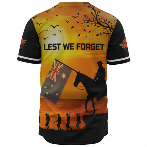 Australia Baseball Shirt Lest We Forget Anzac Horse Brigade Australia Baseball Shirt Lest We Forget Anzac Horse Brigade