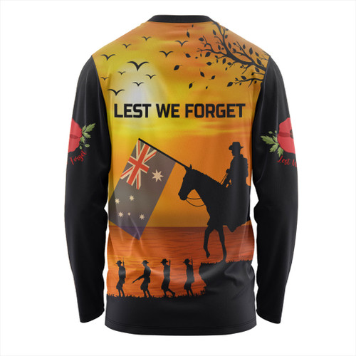 Australia Long Sleeve T-shirt Lest We Forget Anzac Horse Brigade Australia Long Sleeve T-shirt Lest We Forget Anzac Horse Brigade