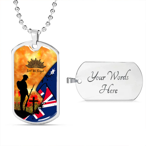 Australia Anzac Day Dog Tag Anzac Let We Forget With Flag Australia Anzac Day Dog Tag Anzac Let We Forget With Flag
