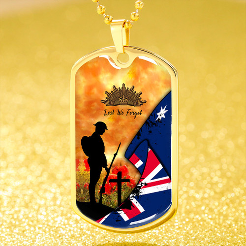 Australia Anzac Day Dog Tag Anzac Let We Forget With Flag Australia Anzac Day Dog Tag Anzac Let We Forget With Flag