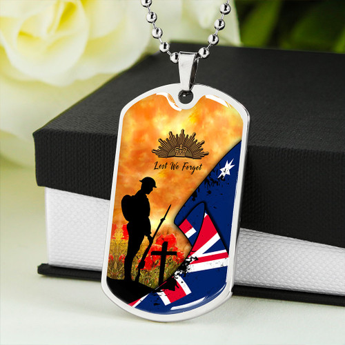Australia Anzac Day Dog Tag Anzac Let We Forget With Flag Australia Anzac Day Dog Tag Anzac Let We Forget With Flag