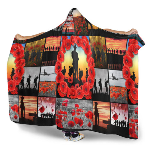 Australia Anzac Hooded Blanket - Always Remember Australia's Soldiers Australia Anzac Hooded Blanket - Always Remember Australia's Soldiers
