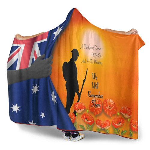 Australia Anzac Hooded Blanket - We Will Remember Them Ver02 Australia Anzac Hooded Blanket - We Will Remember Them Ver02
