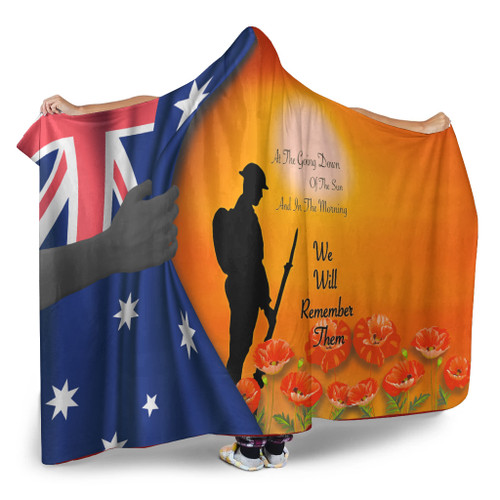 Australia Anzac Hooded Blanket - We Will Remember Them Ver02 Australia Anzac Hooded Blanket - We Will Remember Them Ver02