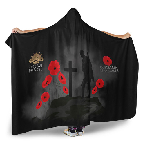 Australia Anzac Hooded Blanket - Australia Remember Ver2 Australia Anzac Hooded Blanket - Australia Remember Ver2