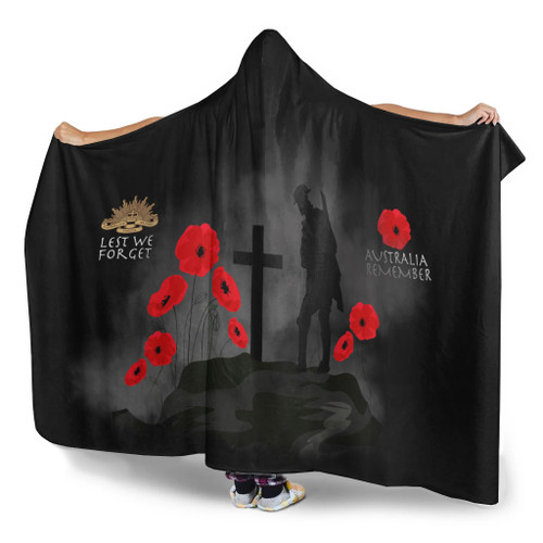 Australia Anzac Hooded Blanket - Australia Remember Ver2 Australia Anzac Hooded Blanket - Australia Remember Ver2