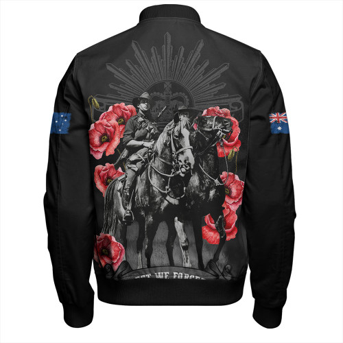 Australia Bomber Jacket - Anzac Day Lest We Forget The Light Horse