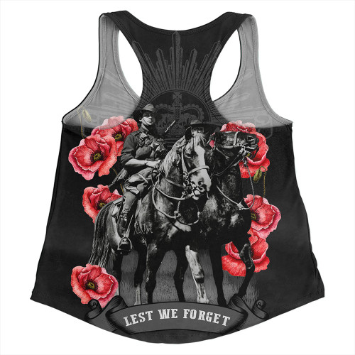 Australia Women Racerback Singlet - Anzac Day Lest We Forget The Light Horse Australia Women Racerback Singlet - Anzac Day Lest We Forget The Light Horse