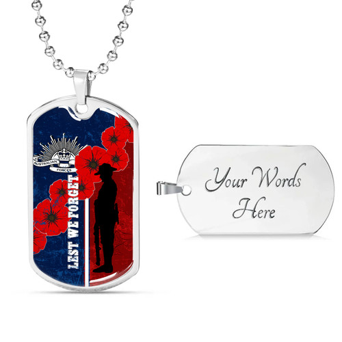 Australia Anzac Day Dog Tag Lest We Forget Remebrance Day (Blue) Australia Anzac Day Dog Tag Lest We Forget Remebrance Day (Blue)