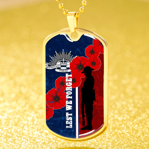 Australia Anzac Day Dog Tag Lest We Forget Remebrance Day (Blue) Australia Anzac Day Dog Tag Lest We Forget Remebrance Day (Blue)