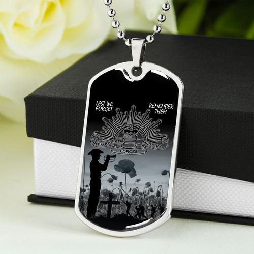 Australia Anzac Day Dog Tag Lest We Forget (Black) Australia Anzac Day Dog Tag Lest We Forget (Black)