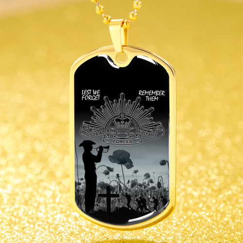 Australia Anzac Day Dog Tag Lest We Forget (Black) Australia Anzac Day Dog Tag Lest We Forget (Black)