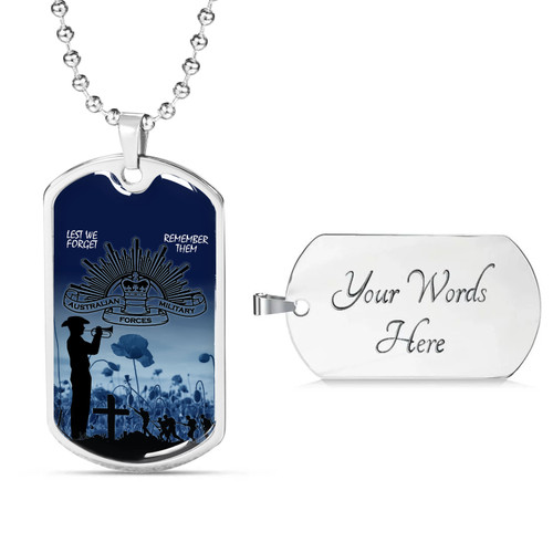 Australia Anzac Day Dog Tag Lest We Forget (Blue) Australia Anzac Day Dog Tag Lest We Forget (Blue)