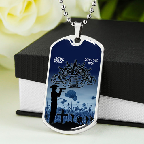 Australia Anzac Day Dog Tag Lest We Forget (Blue) Australia Anzac Day Dog Tag Lest We Forget (Blue)
