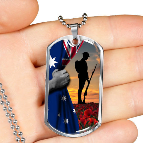 Australia Anzac Day Dog Tag Lest We Forget Half Flag Australia Anzac Day Dog Tag Lest We Forget Half Flag