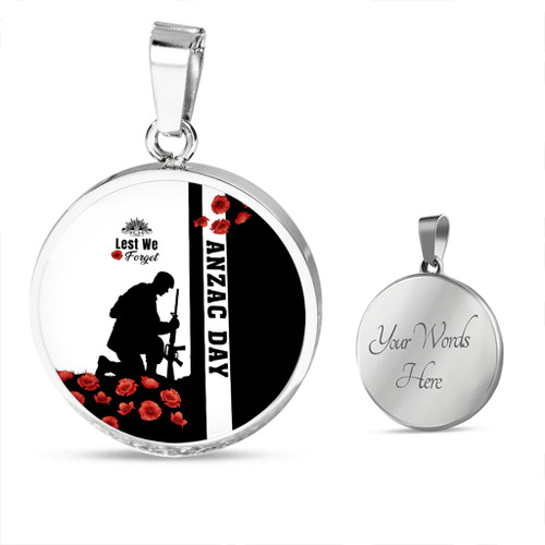 Australia Necklace Circle Anzac Day Lest We Forget Simple Style