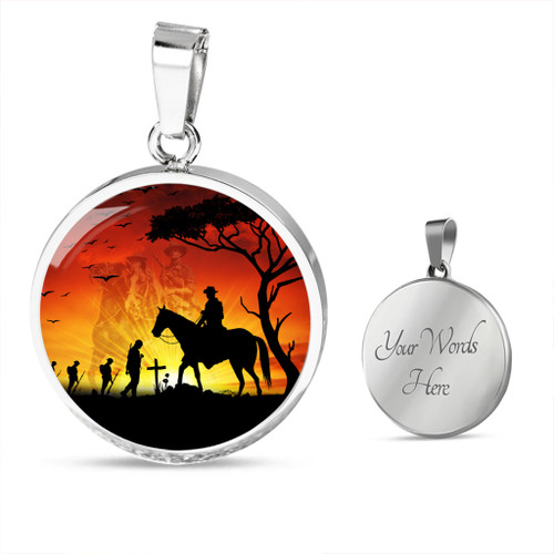 Australia Necklace Circle Lest We Forget Horse Design Australia Necklace Circle Lest We Forget Horse Design