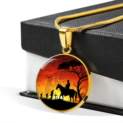 Australia Necklace Circle Lest We Forget Horse Design Australia Necklace Circle Lest We Forget Horse Design