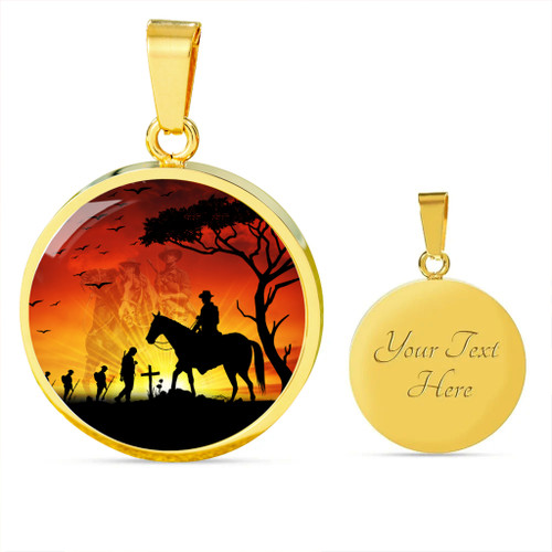 Australia Necklace Circle Lest We Forget Horse Design Australia Necklace Circle Lest We Forget Horse Design