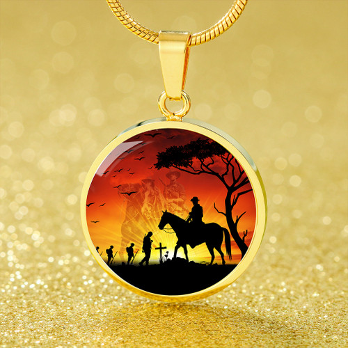 Australia Necklace Circle Lest We Forget Horse Design Australia Necklace Circle Lest We Forget Horse Design