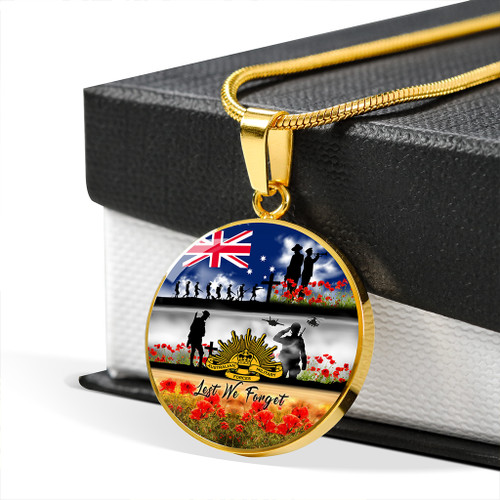 Australia Necklace Circle Lest We Forget Poppies And Soldiers Army Style Australia Necklace Circle Lest We Forget Poppies And Soldiers Army Style