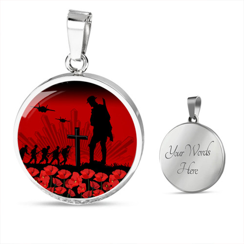 Australia Necklace Circle Lest We Forget Red Poppies Special Style Australia Necklace Circle Lest We Forget Red Poppies Special Style