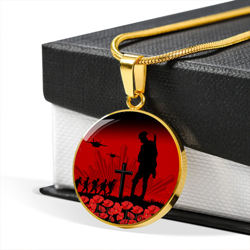 Australia Necklace Circle Lest We Forget Red Poppies Special Style Australia Necklace Circle Lest We Forget Red Poppies Special Style