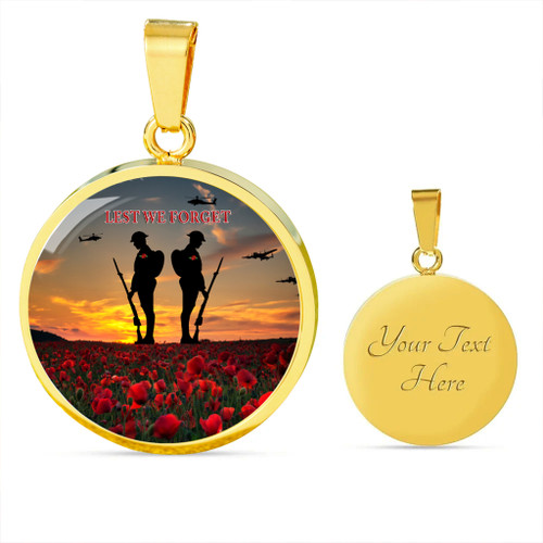 Australia Necklace Circle Lest We Forget Soldiers Sunset Poppies Australia Necklace Circle Lest We Forget Soldiers Sunset Poppies