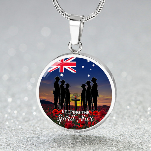 Australia Necklace Circle Anzac Day Keeping The Spirit Alive With Australia Flag