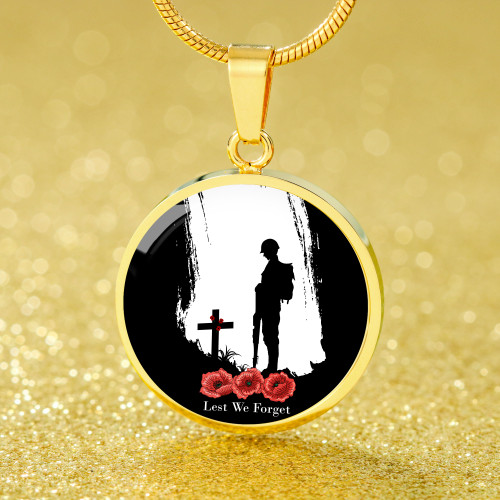 Australia Necklace Circle Anzac Day Lest We Forget Soldiers Australia Necklace Circle Anzac Day Lest We Forget Soldiers